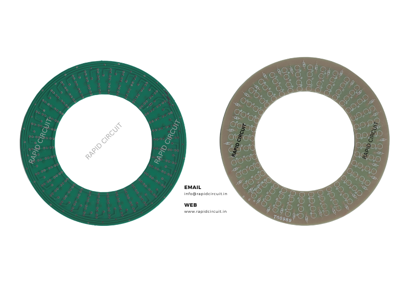 Double layer PCB structure with vias